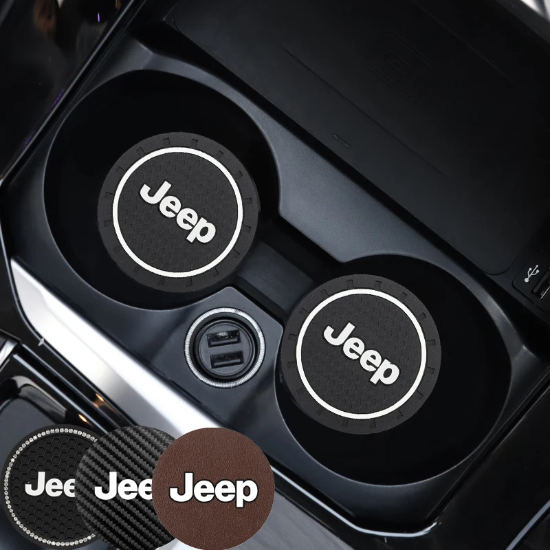 Auto Wasser Tasse Slot Pad Silica Gel Weiche Matte Auto Zubehör Für Jeep Renegade Kompass Grand Cherokee Wrangler Patriot Rubicon