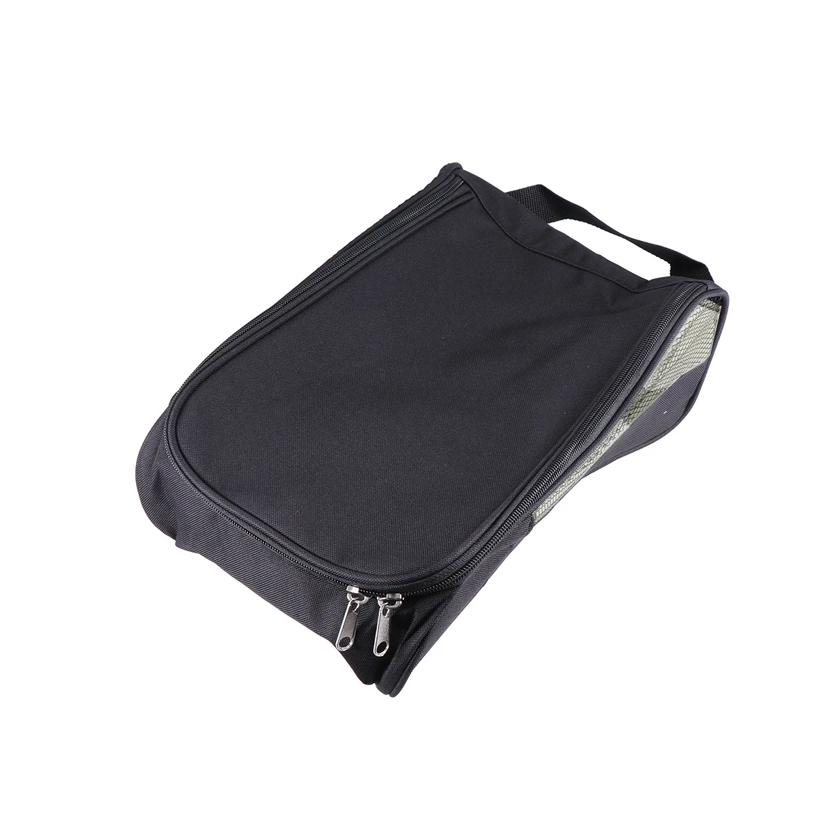Black Ventilated Shoe Bag for Golf Zippered Carrier Protects Shoes Durable Travel Shoe Storage Pouch for Soccer Tennis