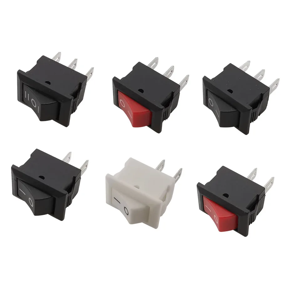 10Pcs KCD11 10x15mm Mini Rocker Switche 2Pin /3Pin 3A 250V ON OFF ON-OFF-ON Rocker Push Switches