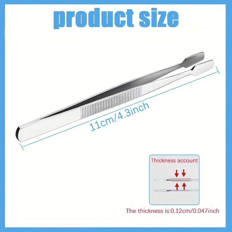 1/2 stuks roestvrijstalen stempelpincet stempelverzamelingsgereedschap platte brede punt precisiepincet ideaal voor het verzamelen van postzegels