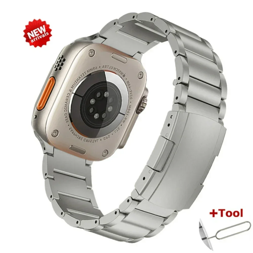 

Титановый ремешок для Apple Watch Band 49 мм 45 мм 44 мм 42 мм 41 мм 40 мм Металлический браслет из нержавеющей стали iWatch Ultra2 10 9 8 7 6 5 4 SE