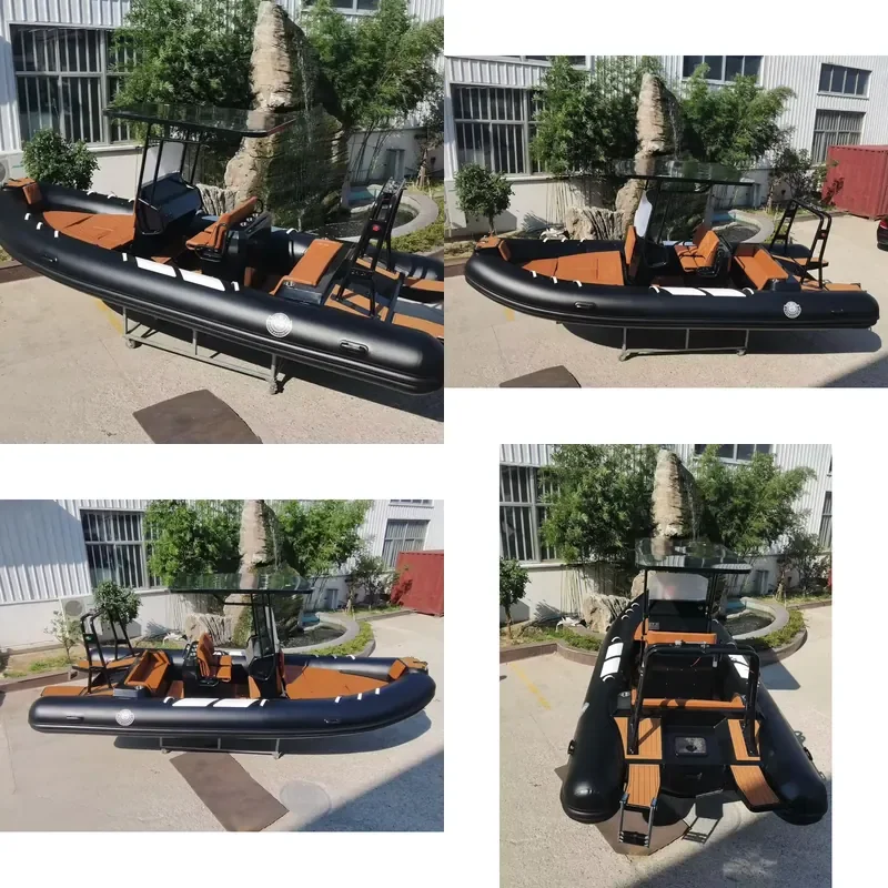 For Fashion Boat 19ft Rib580 Inflatable RIB with Aluminum Hull French Orca Hypalon Material Heavy Tender for 10 Persons