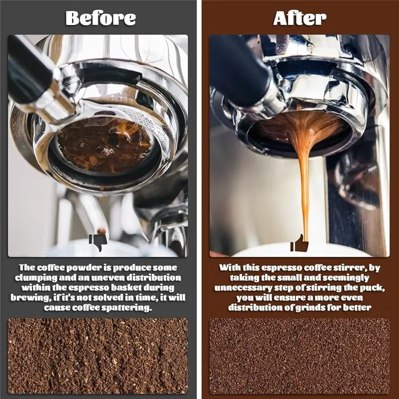 WDT Espresso Tool Retractable Espresso Coffee Stirrer Heavy Duty 6Pin WDT Espresso Distribution Tool