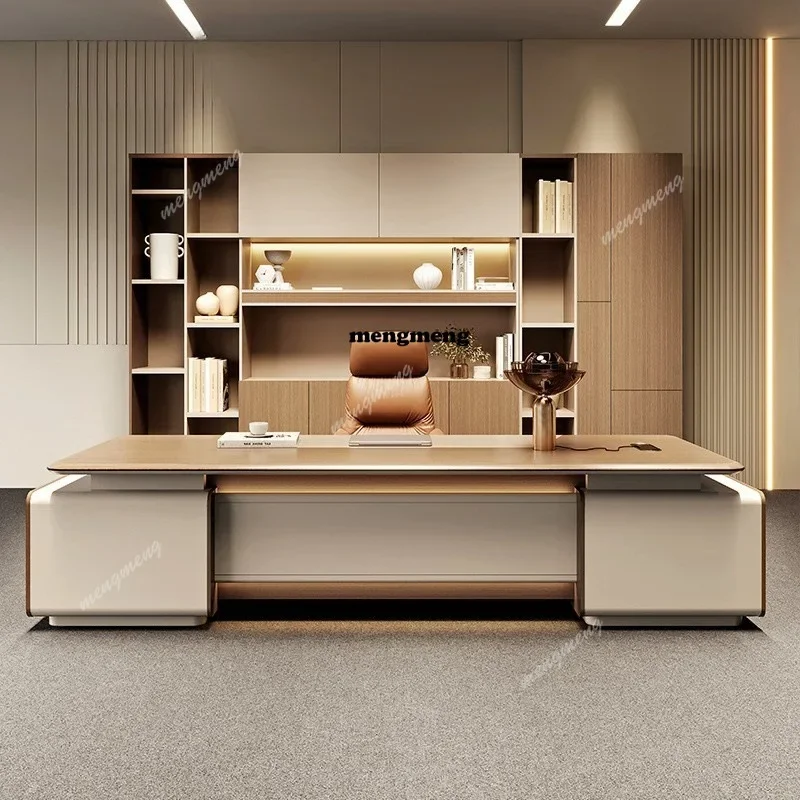 

2025 новая модель в магазине, стол босса, простая современная президентская офисная мебель, светлый роскошный менеджер, большой классный супервизор