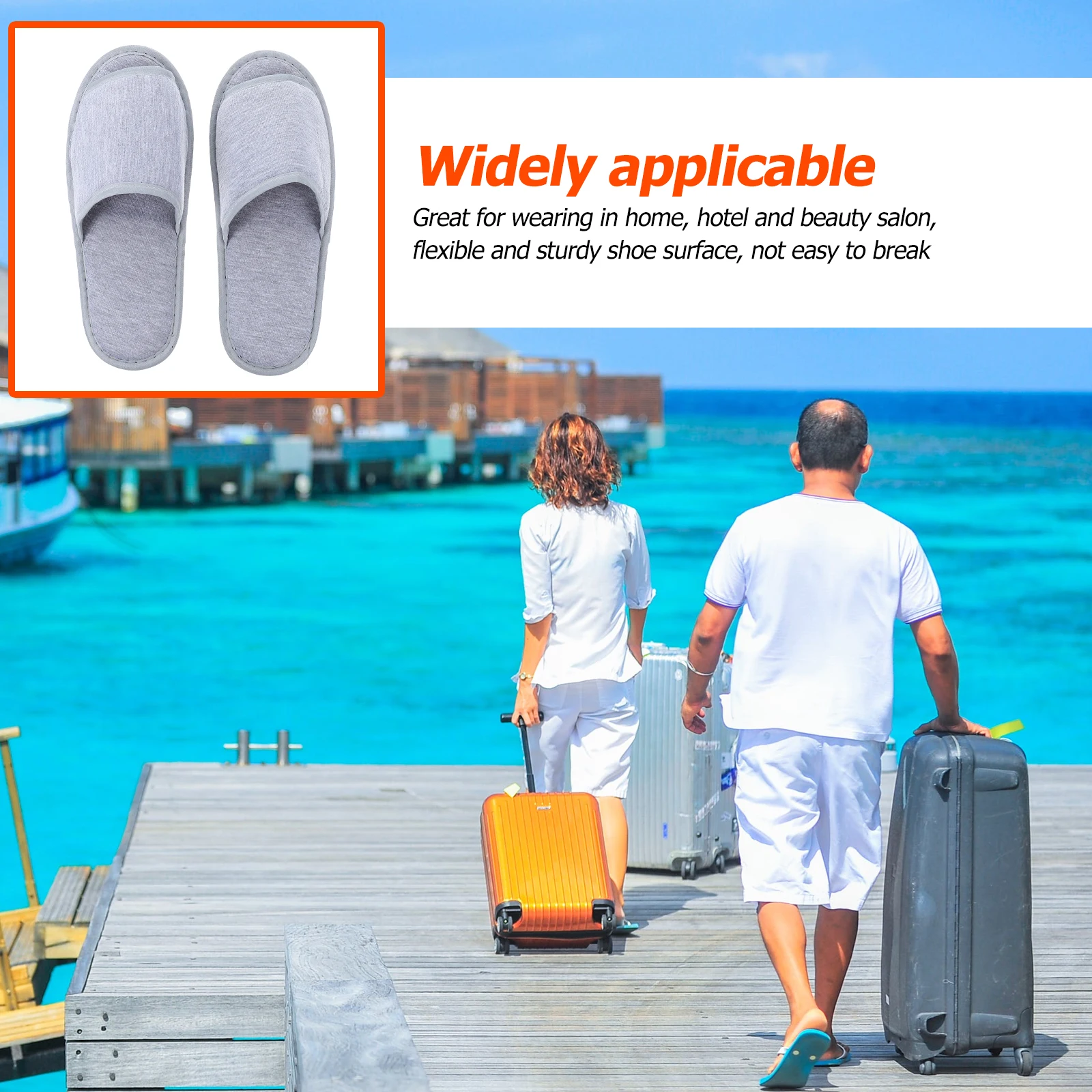 

Foldable Slippers Quality Cotton Folding Slippers EVA Non Slip Easy Clean Portable Hotel Use Indoor Massage Relaxation