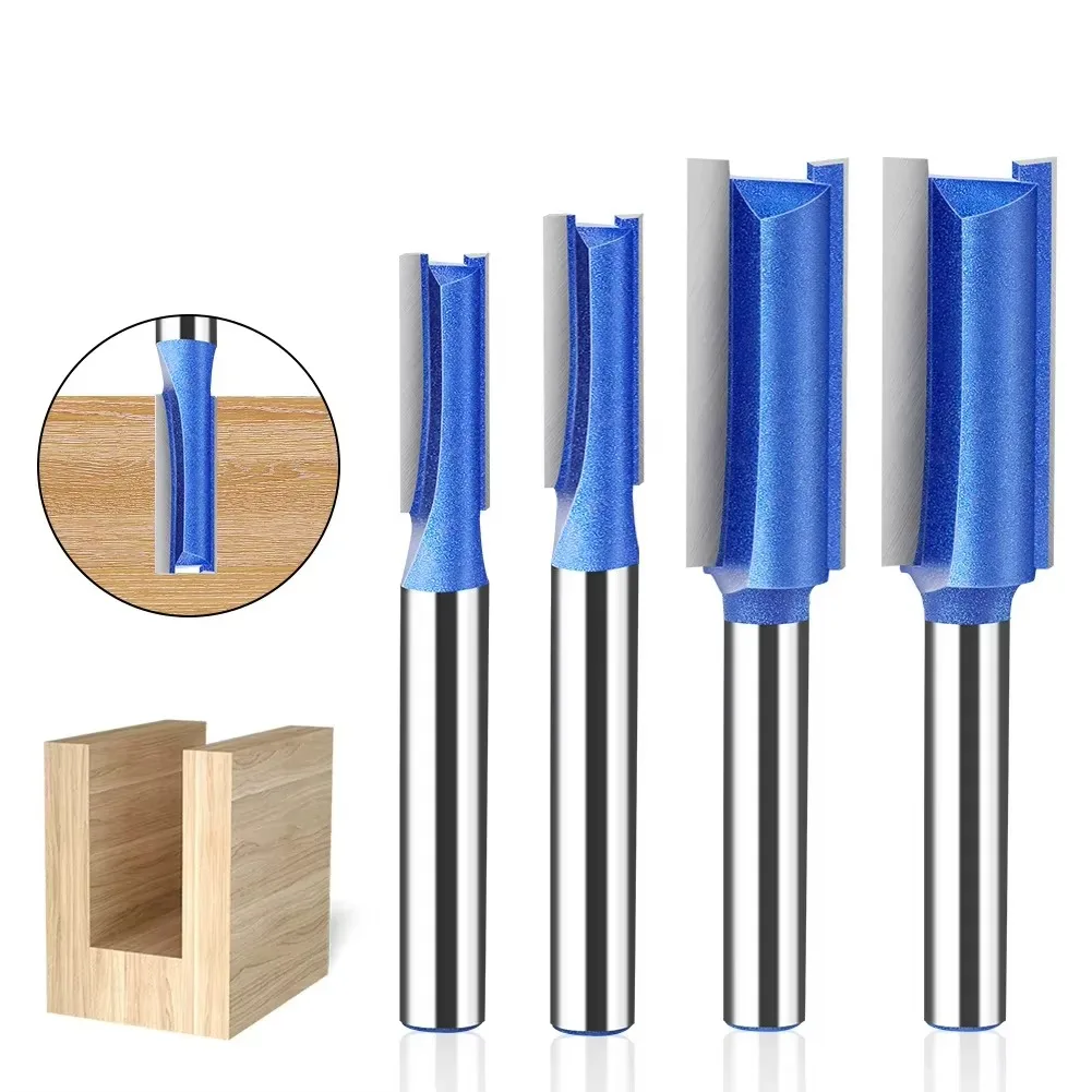 

1 PC 6mm 1/4in Shank Straight Bit Carbide Double Flute Milling Cutter Flush Trim Router Bit Woodworking Tools