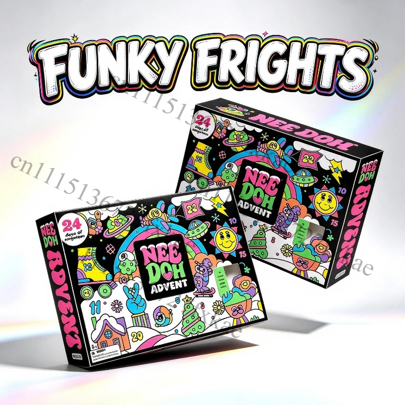 Needoh New Funky Frights Halloween Advent Calendar 13 Days, Spooky Squishy Slow Rise Stress Relief Toys Countdown Gift Box