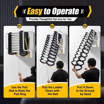 VEVOR 접이식 사다리, 스테인리스 스틸 재질, 다중 버튼 확장 및 접이식, 최대 375파운드 하중 지지, 미끄럼 방지 발판 10 best sales 계단 - №10