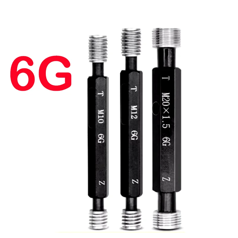 YRFL 1PCS Mer-cury Gage Metric Fine Thread Plug Gauge High Quality 6G M8 M9 M10 M11 M12 M14 M16 M20 M30 M40 Thread Distance 1