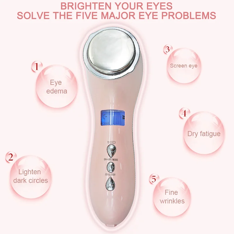 Hot and Cold Ultrasound Beauty Device Handhold RF Facial massager Ionic Face Lift Anti-wrinkle Face Beauty Equipment