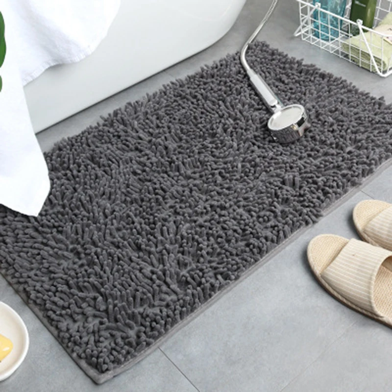 Chenille Bath Mat Soft Shaggy And Comfortable Super Absorbent And Thick Non-Slip Machine Washable For Bathroom
