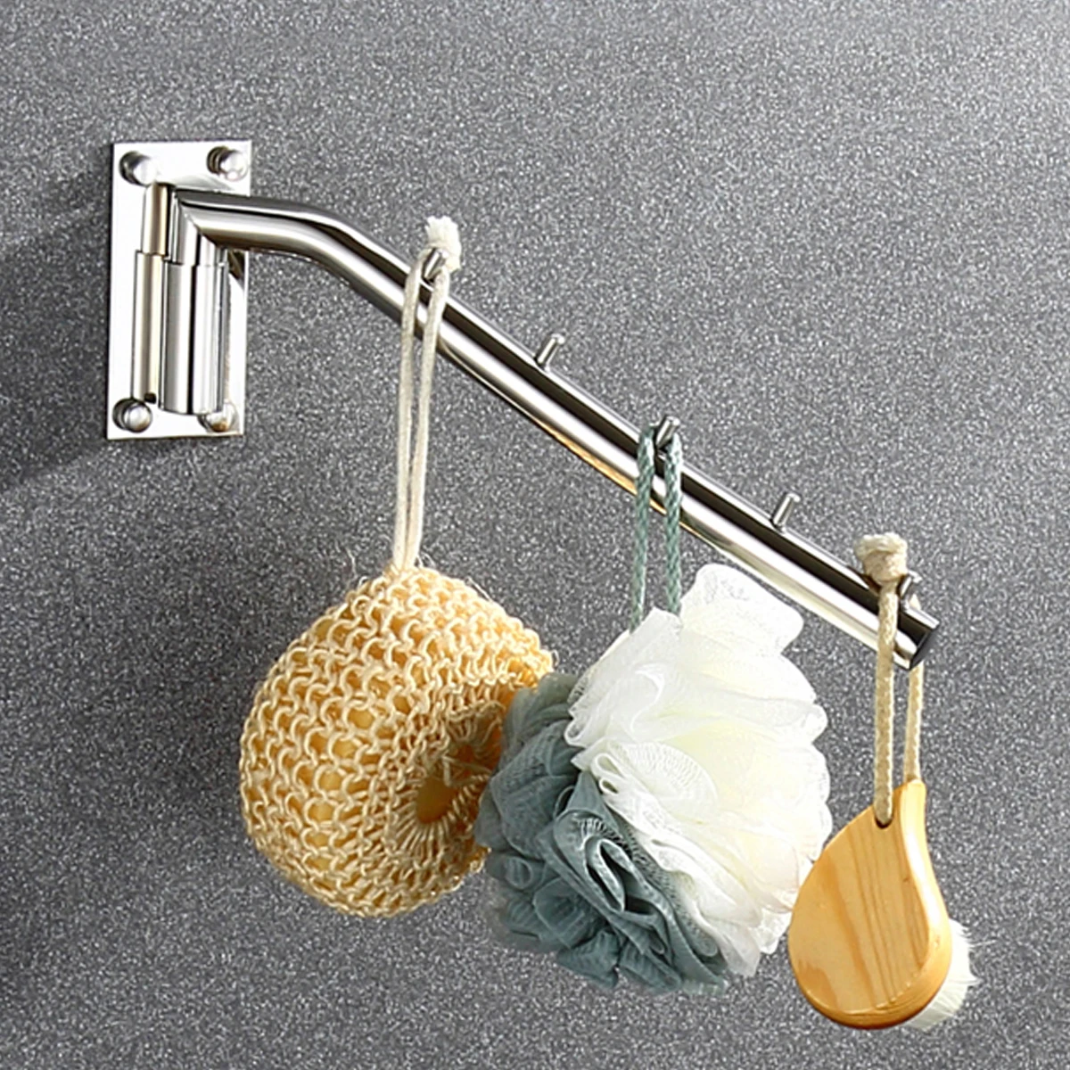 

Stainless Steel Wall Mounted Hooks Swinging 180° Space Saving Coats Hanger Foldable Multi Functional Clothes Hook for Bedroom