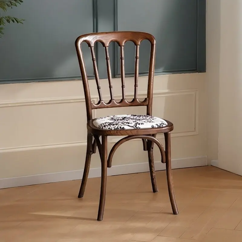 

Деревенский обеденный стул из цельного дерева, французский ретро, домашний обеденный стол и стул со спинкой для отдыха, ресторан, средневековый деревянный ча