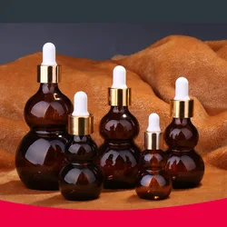 New dark brown gourd essential oil bottling high-grade essential oil bottling 30ml100ml glass dropper bottle double gourd bottle