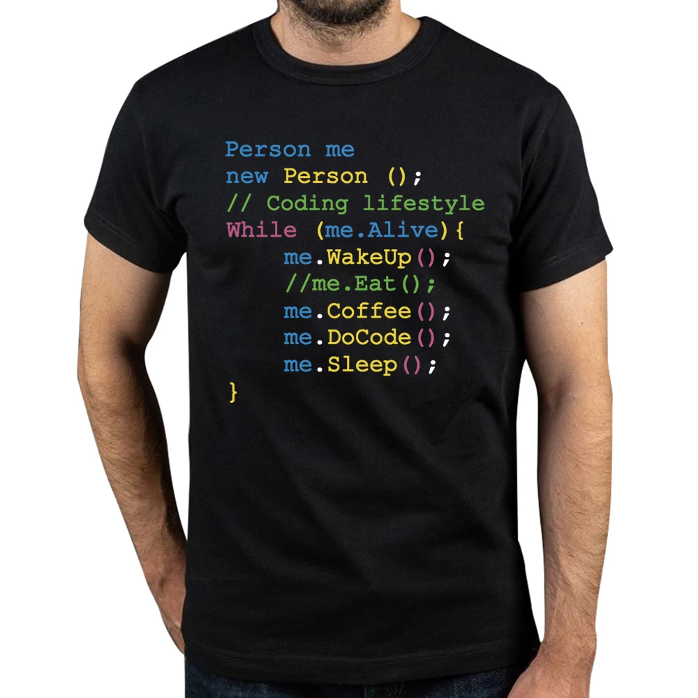 Camiseta divertida de programador, codificación JavaScript, código de ordenador, regalo Geek, manga corta, 100% algodón, camiseta informal Unisex con cuello redondo, talla europea