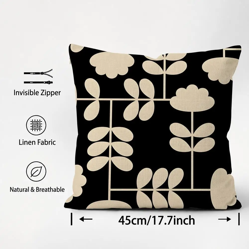 Pattern Orla Kiely Flower Cushion Cover Cushion Covers Natural Linen Breathable Sofa Bedroom Decor Pillowcase