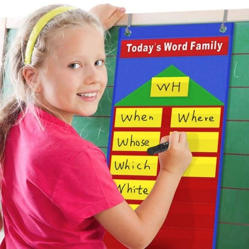 Word Family Pocket Chart, Word Building Center Pocket Chart mit 217 Karten
