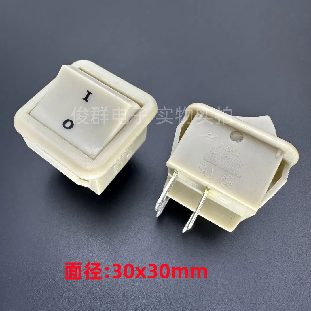 10pcs/Taiwan large boat switch 4-pin 2-gear 8A power toggle button rocker square button 30*30