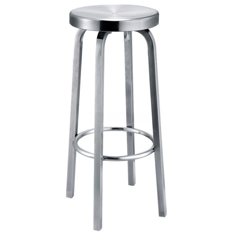 

Металлический твердый стул из нержавеющей стали, современный роскошный круглый высокий табурет, стулья для бара, ресторана, интерьер, креативный дизайн, декоративный стул