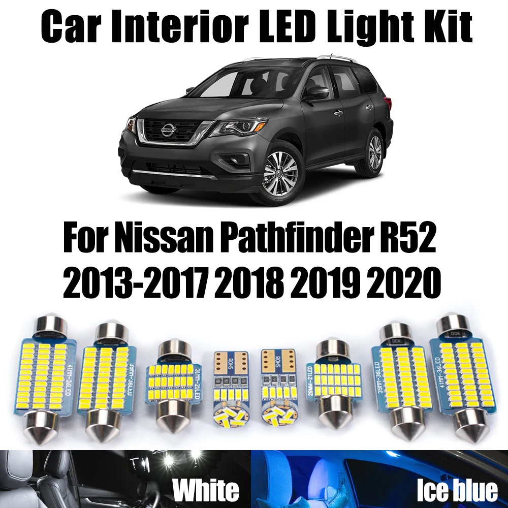 

15Pcs Canbus For Nissan Pathfinder R52 2013-2017 2018 2019 2020 Interior LED Light Kit Ceiling Door Map Bulbs Car Accessories