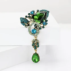 Rhinestone Flower Brooches for Women Unisex Multicoloured Crystal Glass Pins Banquet Party Backpack Gifts Jewelry Accessories