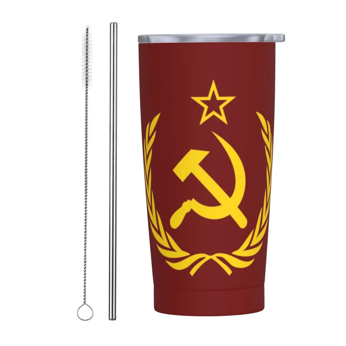 CCCP Star-Soviet-Union USSR Stainless Steel Tumbler Vacuum Insulated Mugs Thermal Cold Cup Straws With Lid 20oz