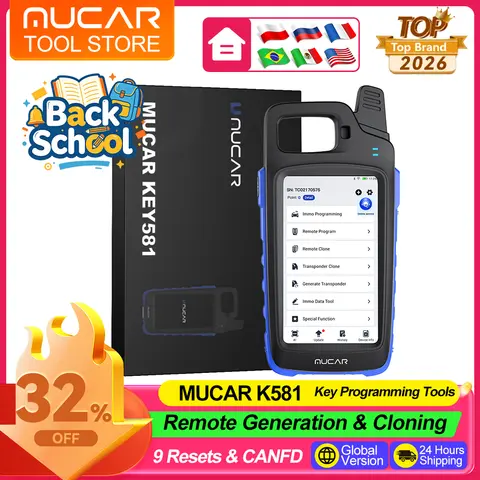 MUCAR KEY581  Key Programmer Tool Unlocker Device 9 Reset Lifetime Free Update CANFD Key Cloning  OBD Immo Key Programming Tool