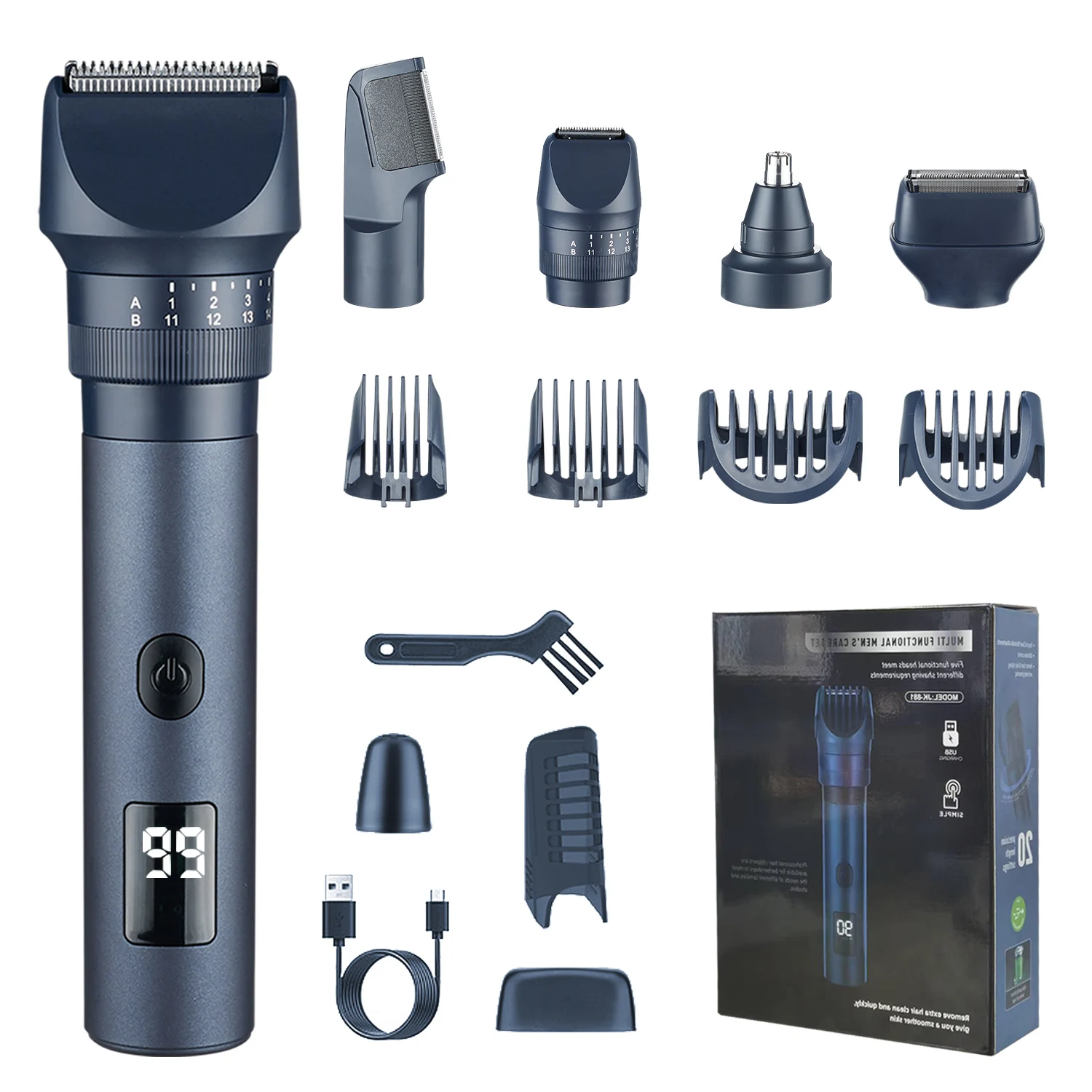 GENKO 5 IN 1 Multi Functional Hair Clipper Set For Men Upgraded Combination Electric Shaver Haircutting and Nose Hair Trimming