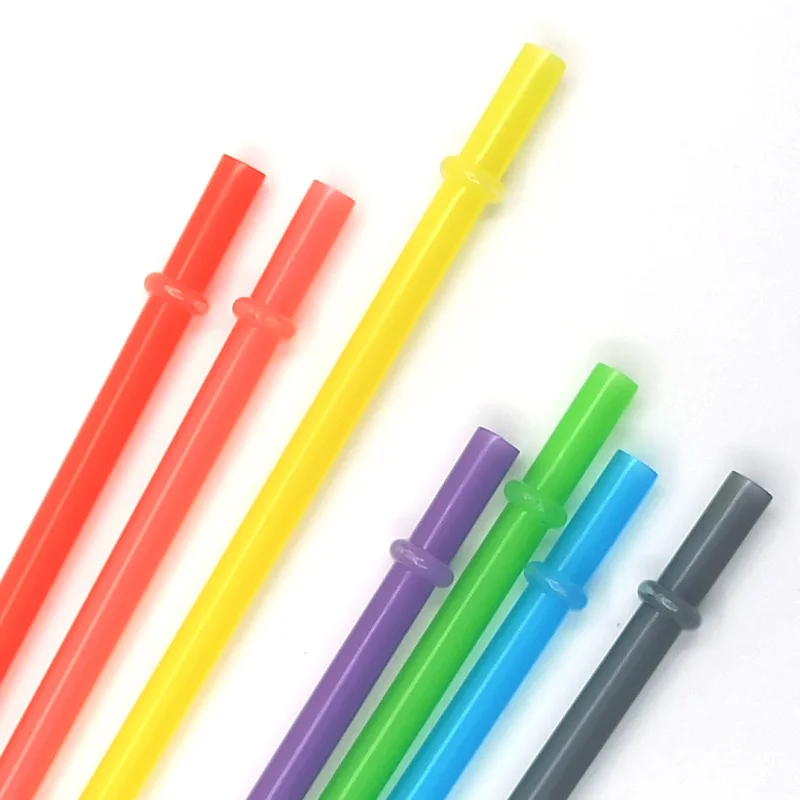 20pcs 23cm Long Hard Plastic PP Straws Reusable Drinking Straw with Ring for Tumblers with Cleaning Brush Individual Package