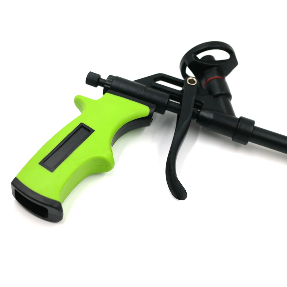 Pistola de calafateo de espuma Manual verde, dispensador expansible, pistola pulverizadora de espuma PU, aplicador de aplicación para calafateo/relleno/sellado