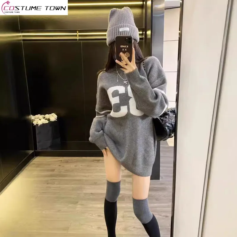 

Autumn and Winter Korean New Knitted Sweater Fashion Style Loose Sweater Coat