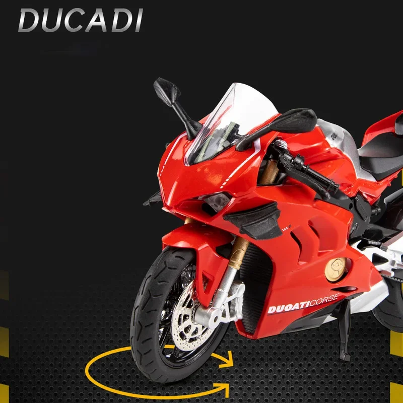 1:12 Ducati V4S Panigale Racing Motorcycles Simulation Alloy Motorcycle Model With Sound and Light Collection Toy Car Kid Gift