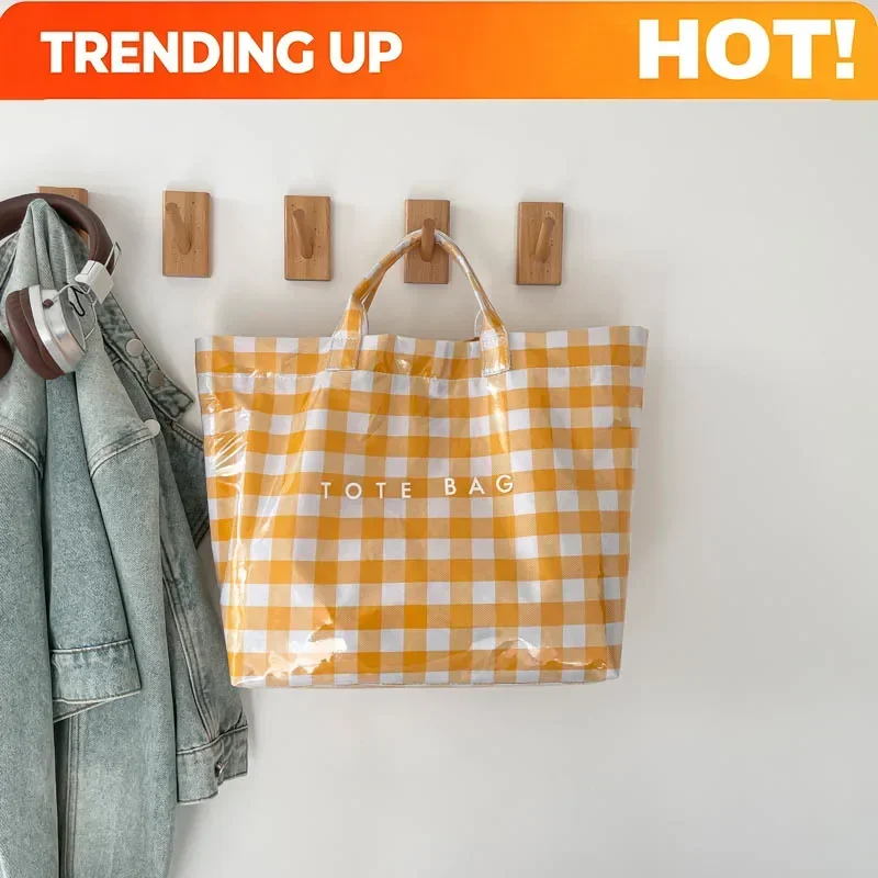 2026 Early Spring New Large Capacity Fresh Plaid Tote Bags Color Matching Portable Exquisite Handbags For Women Pastoral Style