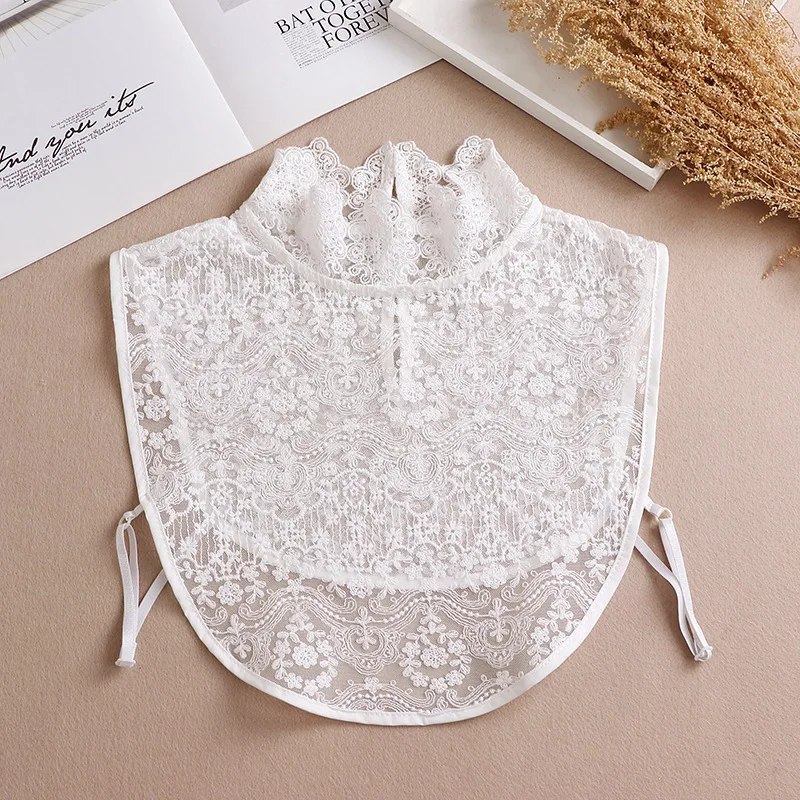 Heißer verkauf baumwolle draht mesh gefälschte kragen Koreanische pullover dekorative kragen frauen vielseitige spitze kragen