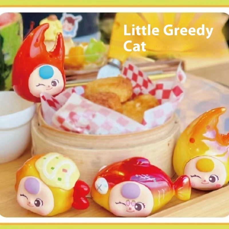 Mały Greedy Cat Vinyl Face Blind Box Urocza figurka kolekcjonerska Śliczna pluszowa zabawka dla dzieci od 3 lat Modna kolekcja Blind Box