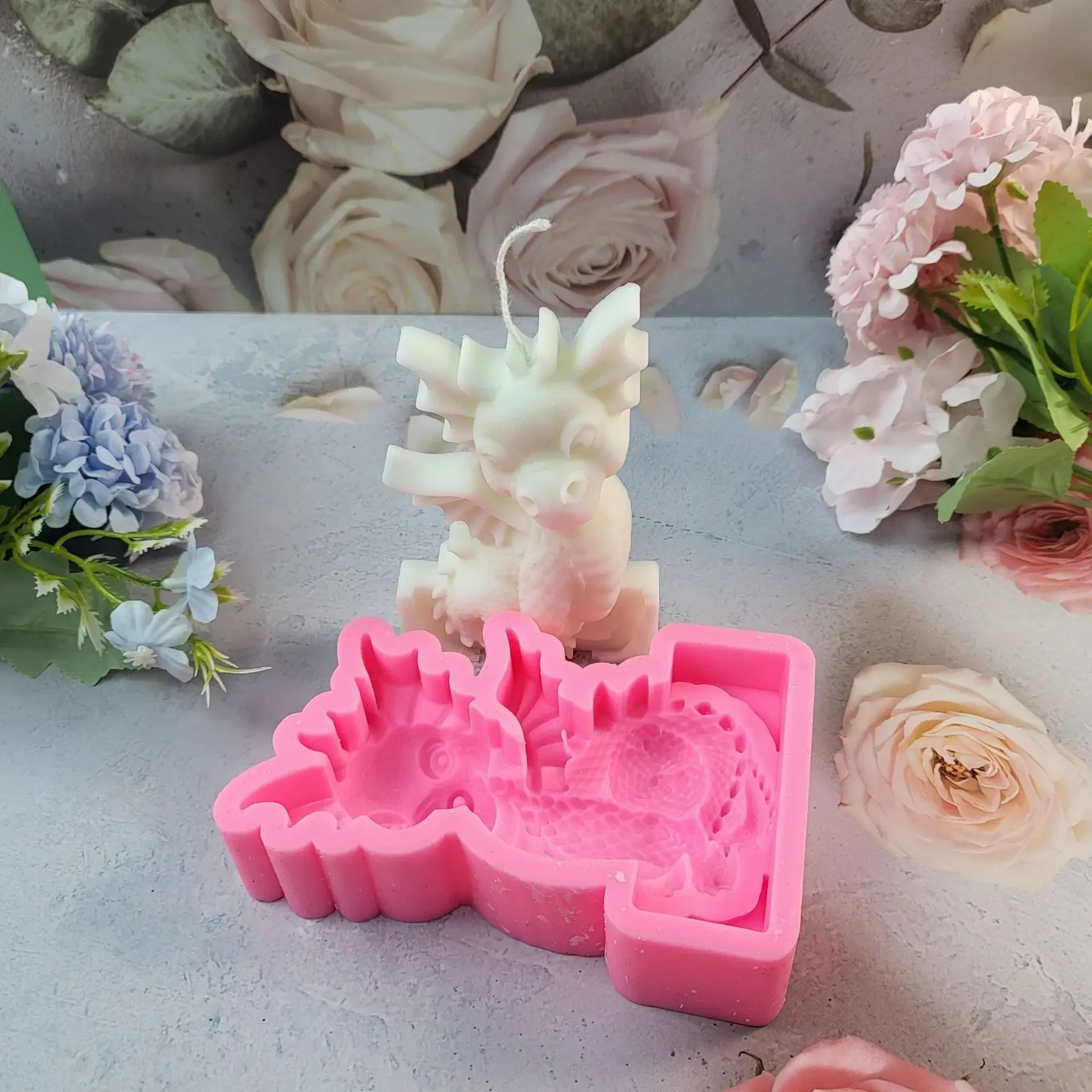 Fly Dragon Aromatherapy Candle Silicone Mold Candle Decorative Ornament Candle Silicone Mold 3D Home Decor Gift