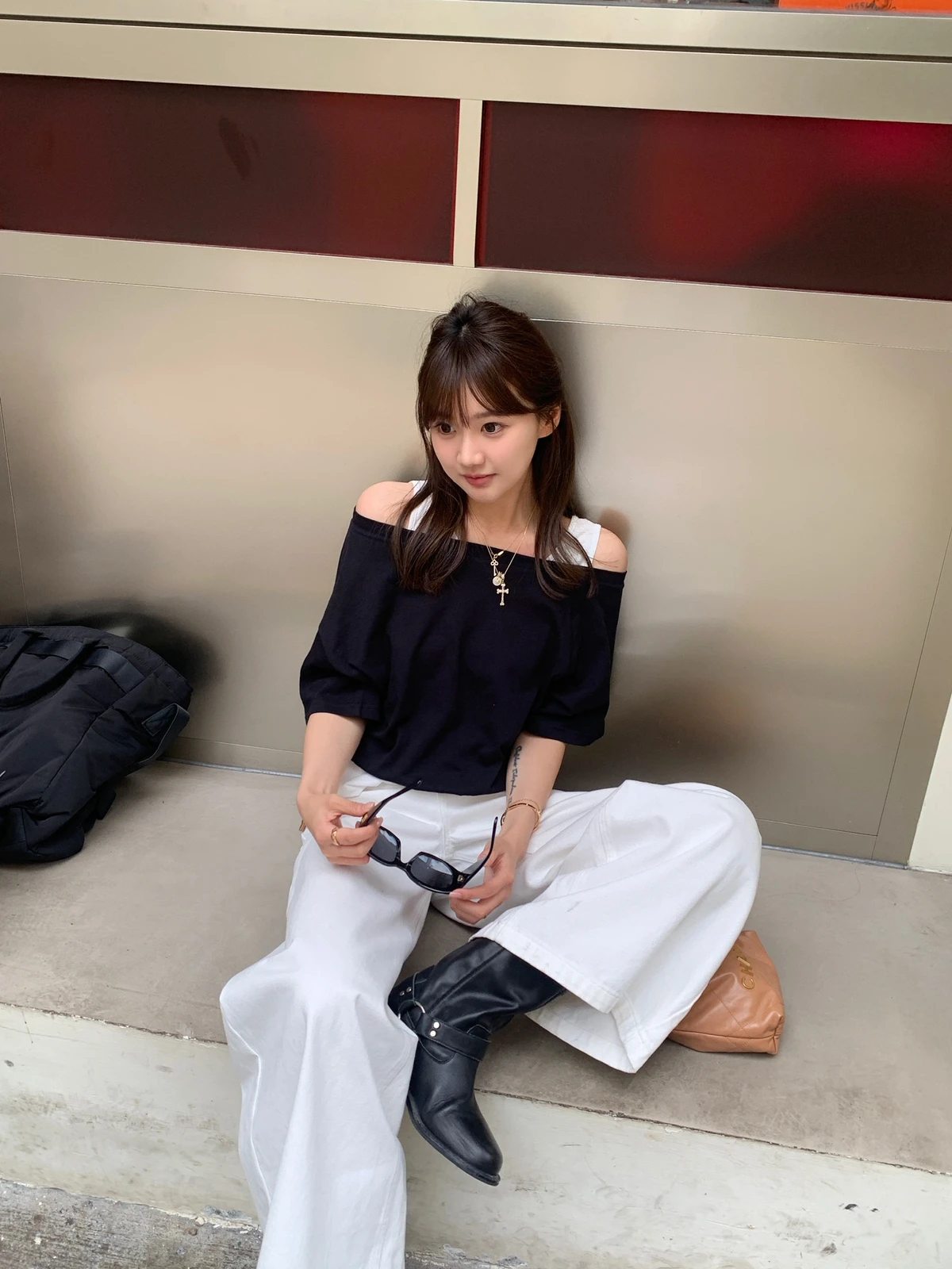 

Весенняя модная приталенная футболка с эффектом многослойности, универсальная хлопковая футболка с круглым вырезом и коротким рукавом для женщин, модель F266077