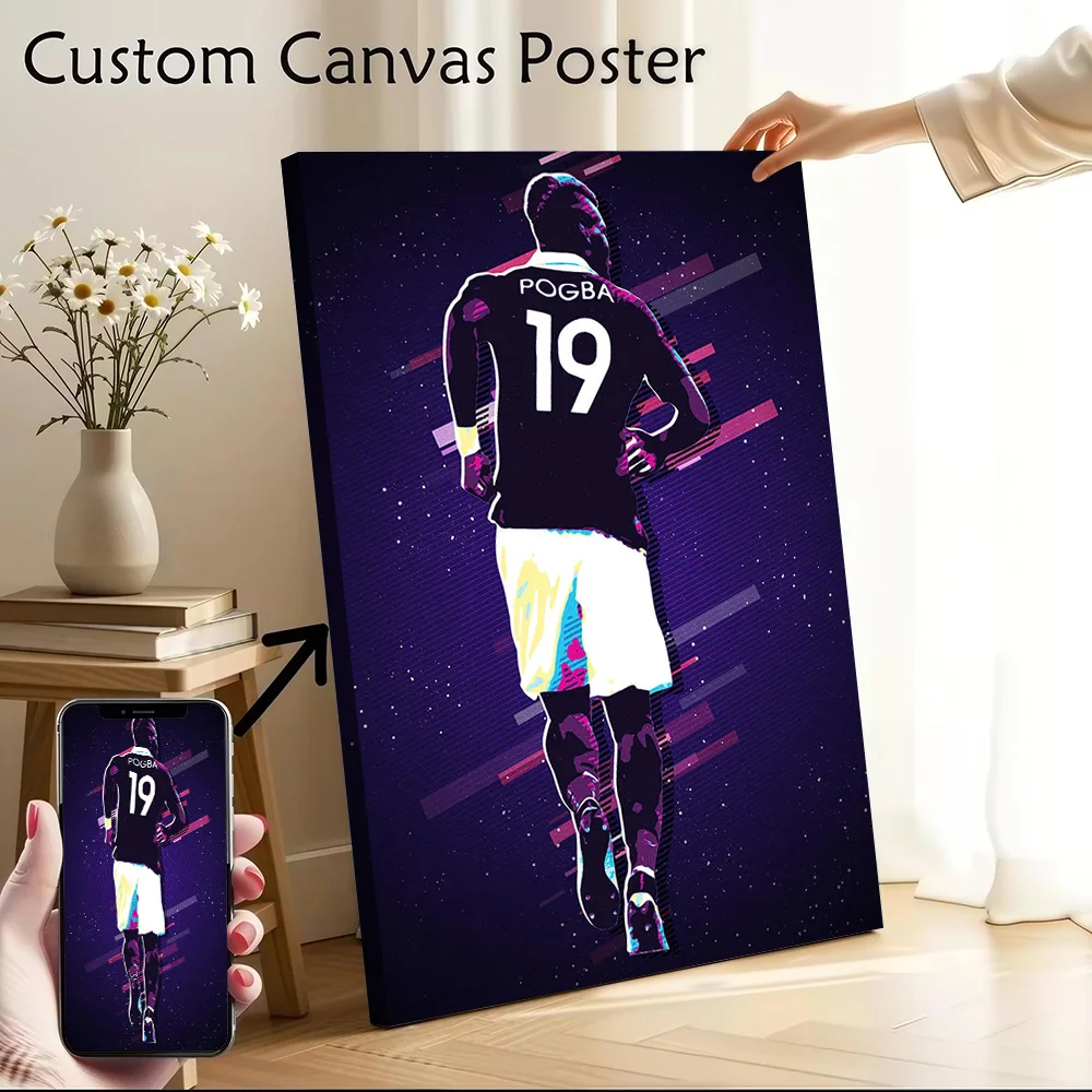 Paul Pogba Football Player Poster Customizable Printed Canvas Painting for Pictures Wall Art Home Decorations Room Decoration