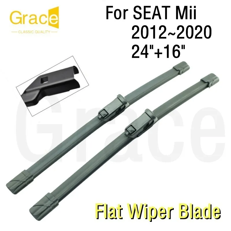 

For SEAT Mii Wiper Blade 24"+16" Car Windshield Windscreen Rubber 2012 2013 2014 2015 2016 2017 2018 2019 2020