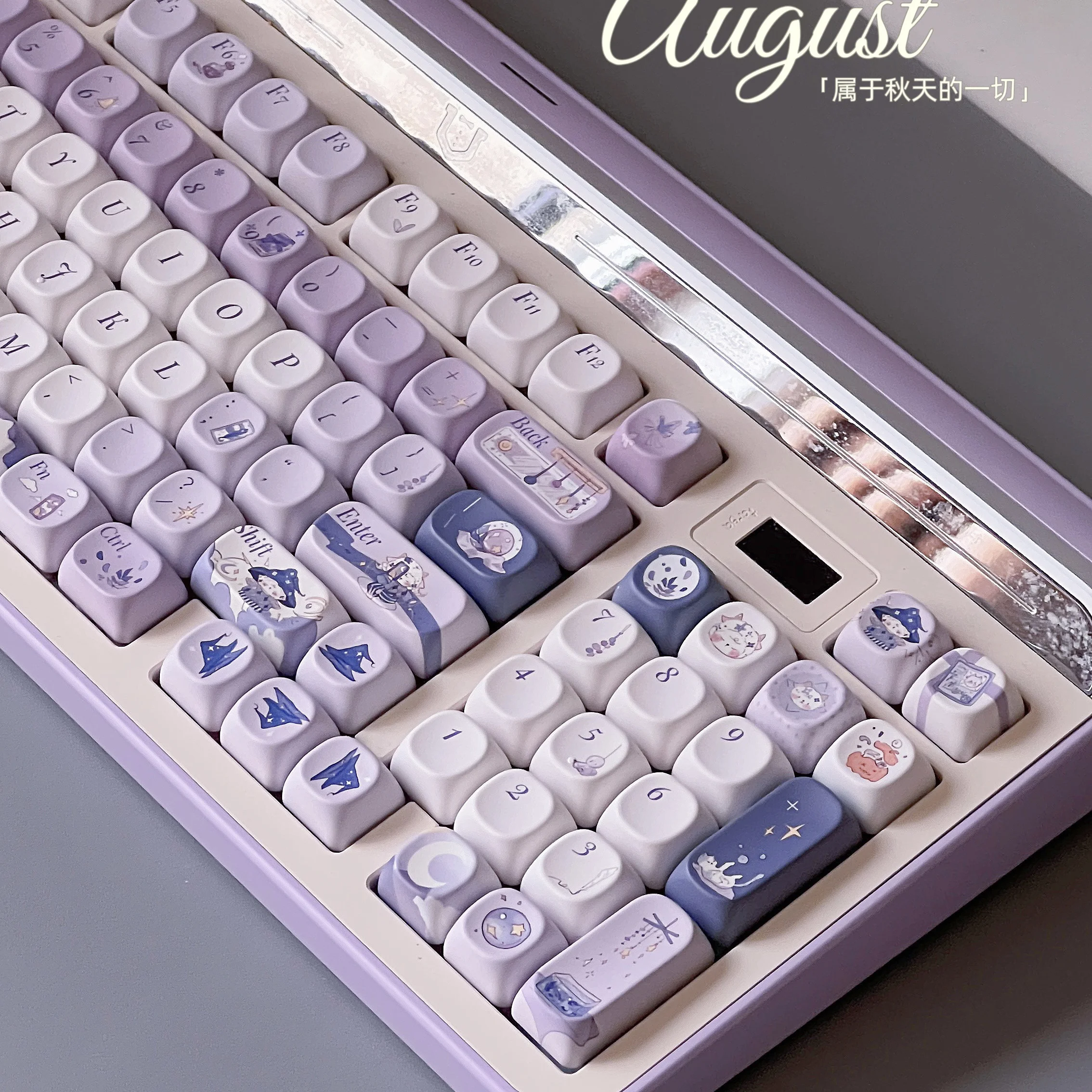 Sheep Sheep Magic Academy Keycaps Pbt Moa Cute Keycap 134 Purple Keycaps Iso Layout L Shape Enter Key Diy Keycaps