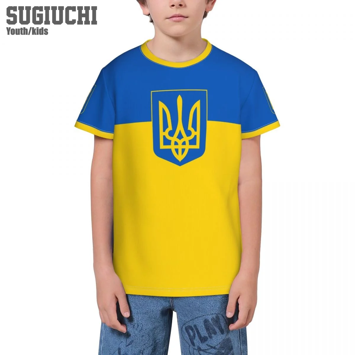 Custom Name Number Ukraine Flag Emblem 3D T-shirts For Kids Youth Boy/Girl Tees jersey Soccer Football Fans Gift T shirt