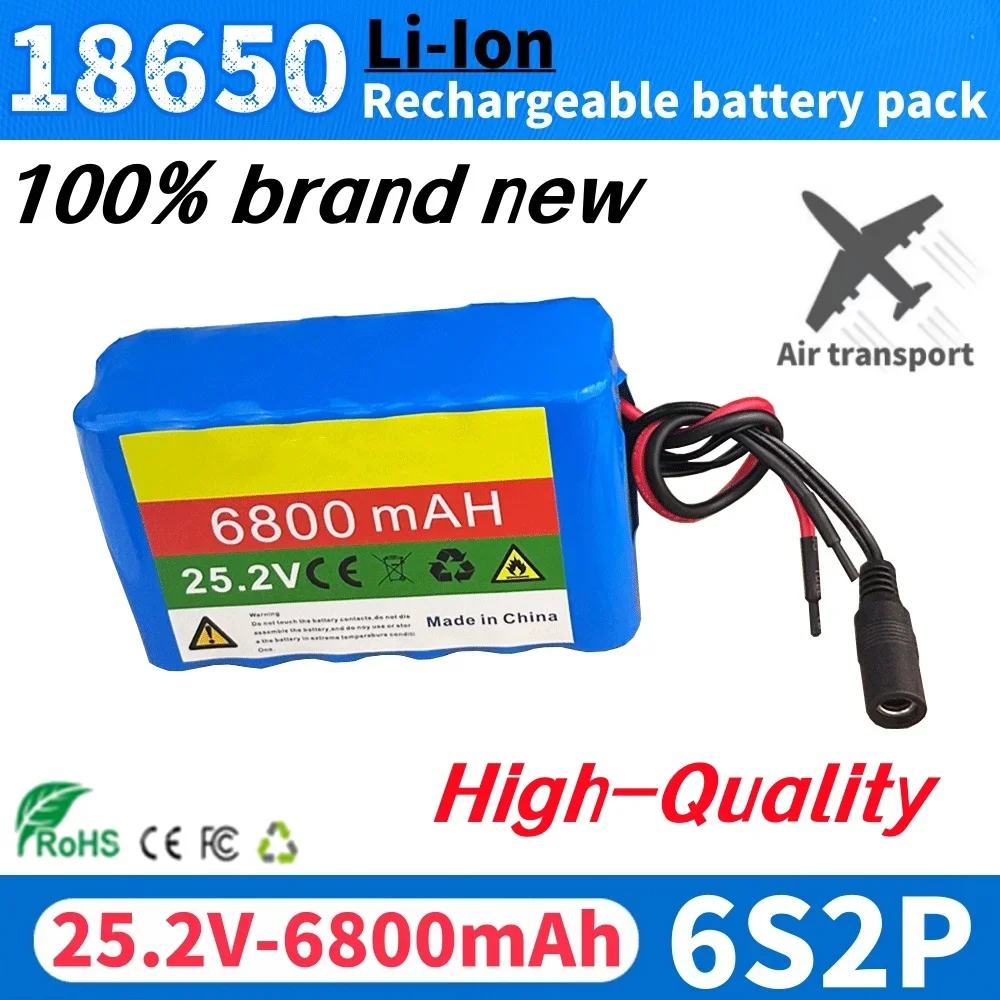 

100% NEW 25.2v 6.8ah 6S2P 25.2V 6800mAh 18650 Lithium Battery for Electric Bicycle +Charger