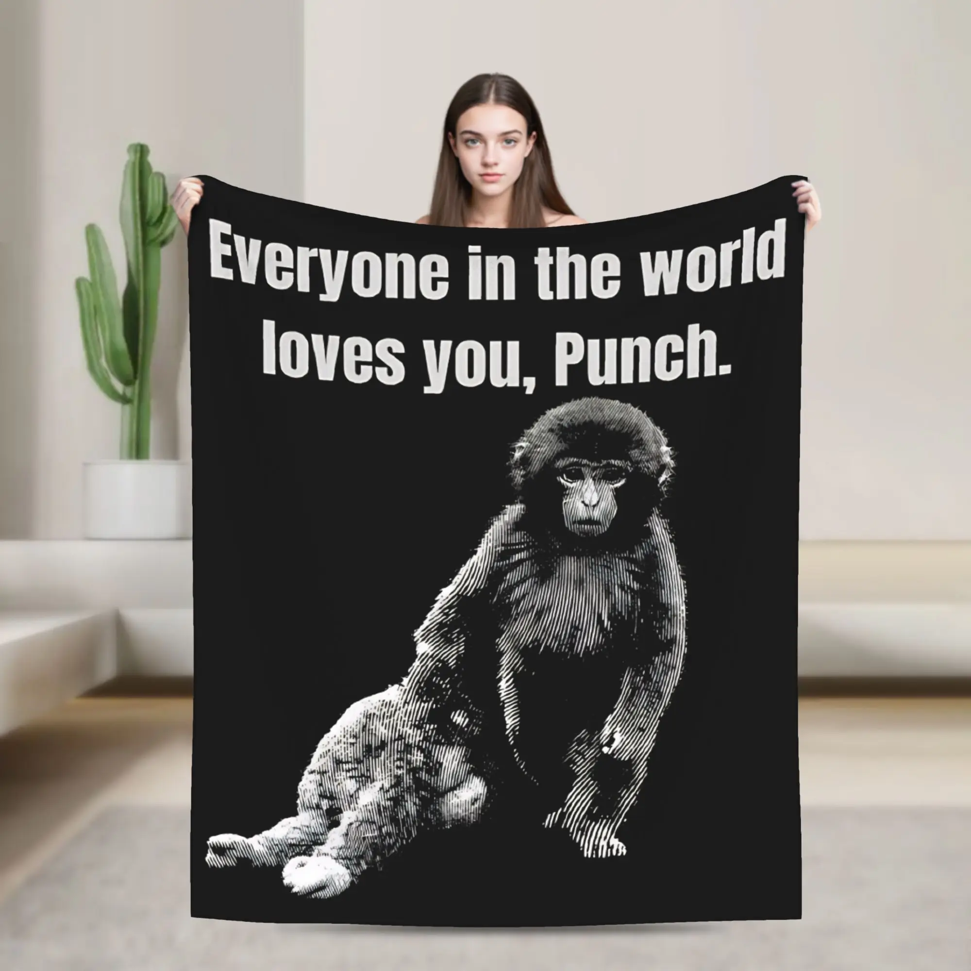 Punch Monkey Baby  Blankets Velvet Decoration  Portable Super Soft Throw Blanket for Home Couch Bedding Throws