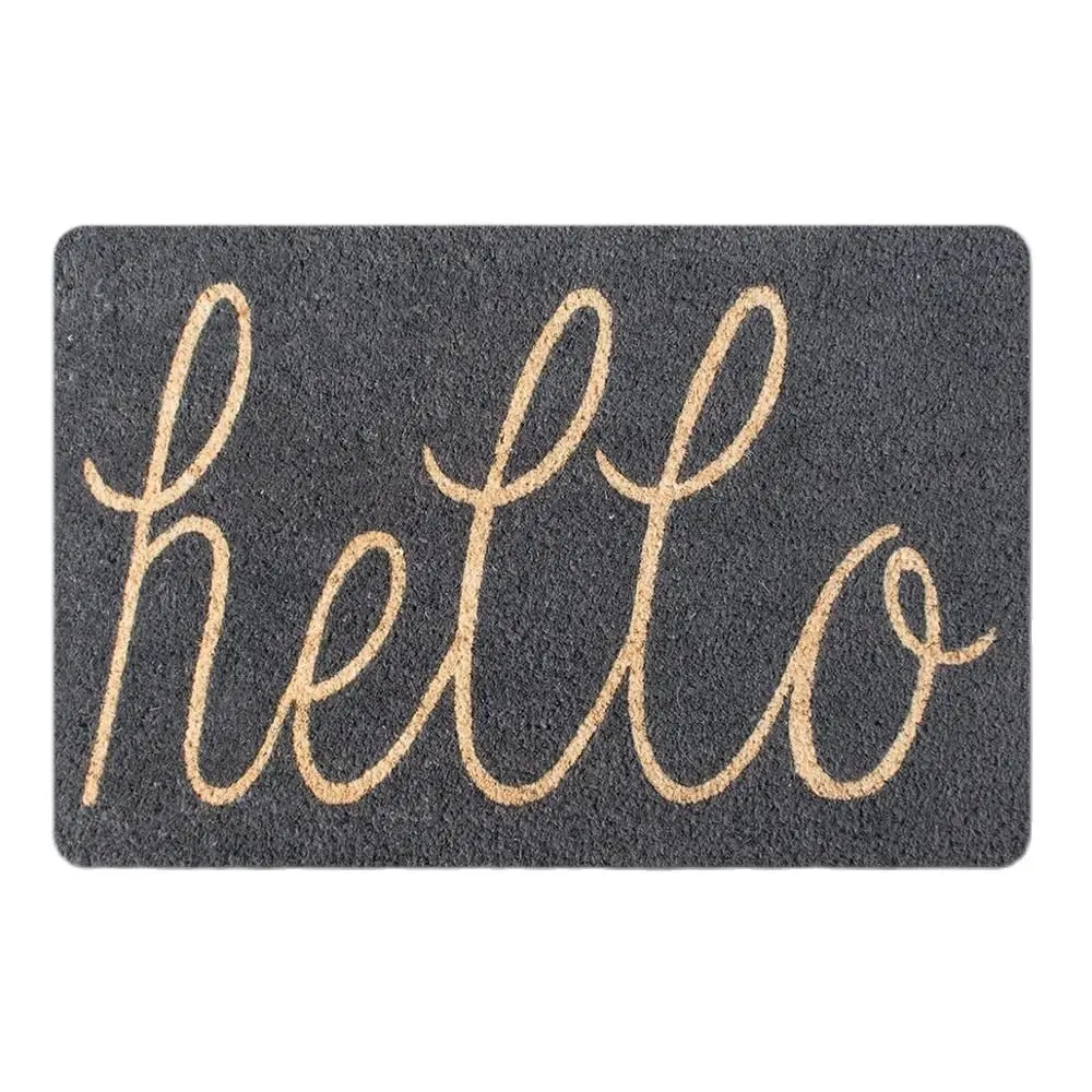 

Doormat Hello Anti-Slip Indoor Outdoor Entrance Floor Door Mat Rubber Backing, 23.6(L) x 15.7(W), 6mm Area Rug