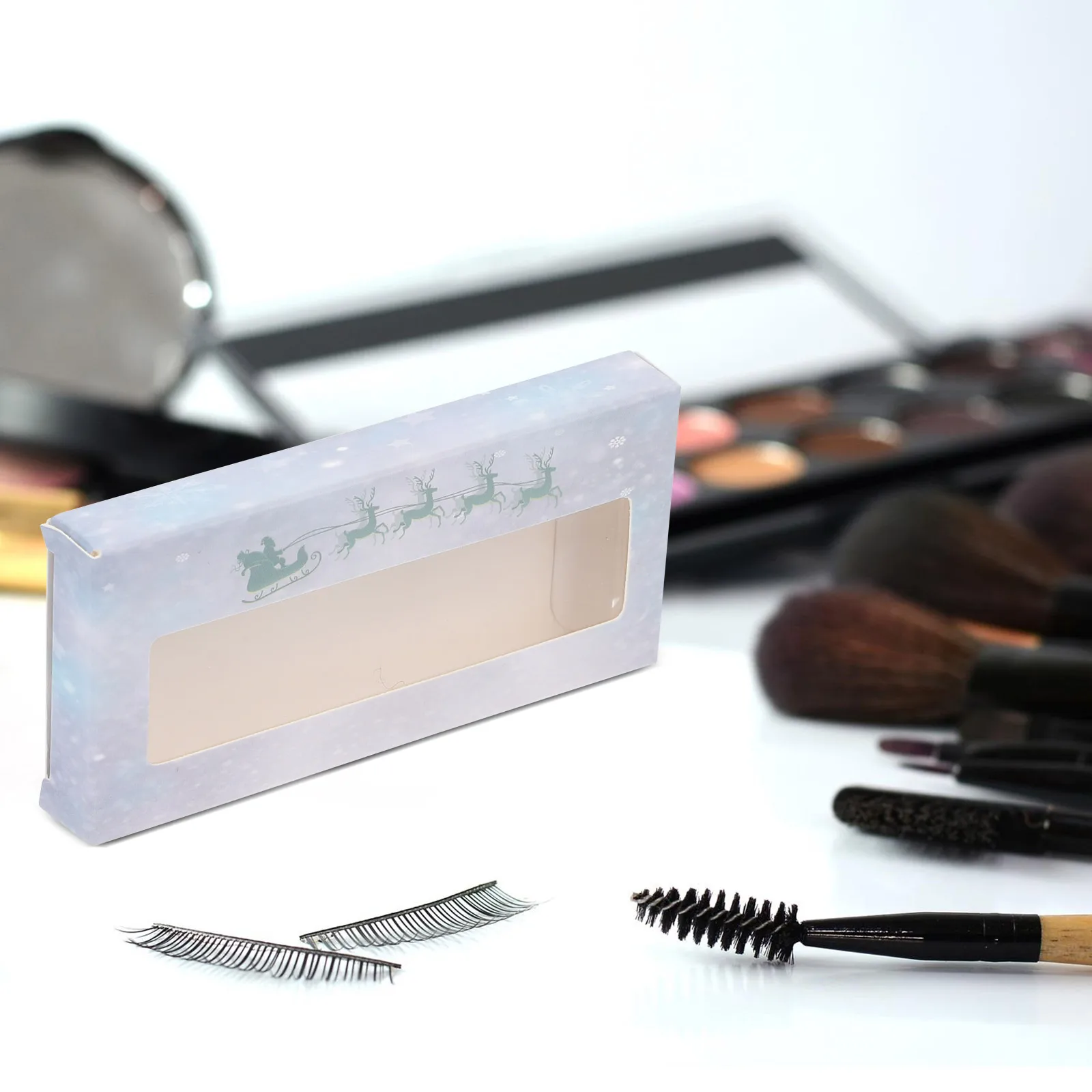 

25Pcs Xmas Eyelash Case Lightweight False Lashes Holder Protects Eyelashes Xmas Eyelash Case False Lashes Holder