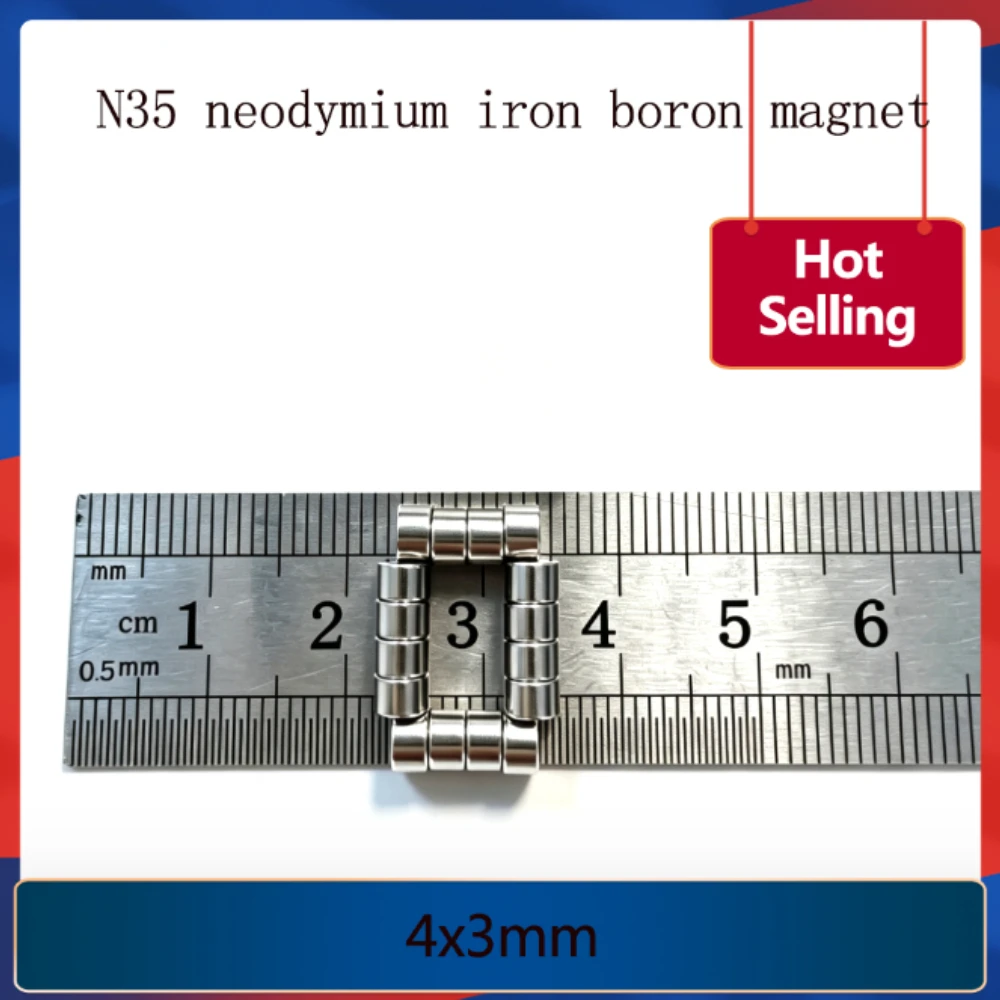 Aimants puissants ronds de 4x3 mm, disque magnétique en néodyme de 4 mm x 3 mm, aimant permanent NdFeB de 4x3 mm, aimant puissant de 4*3 mm