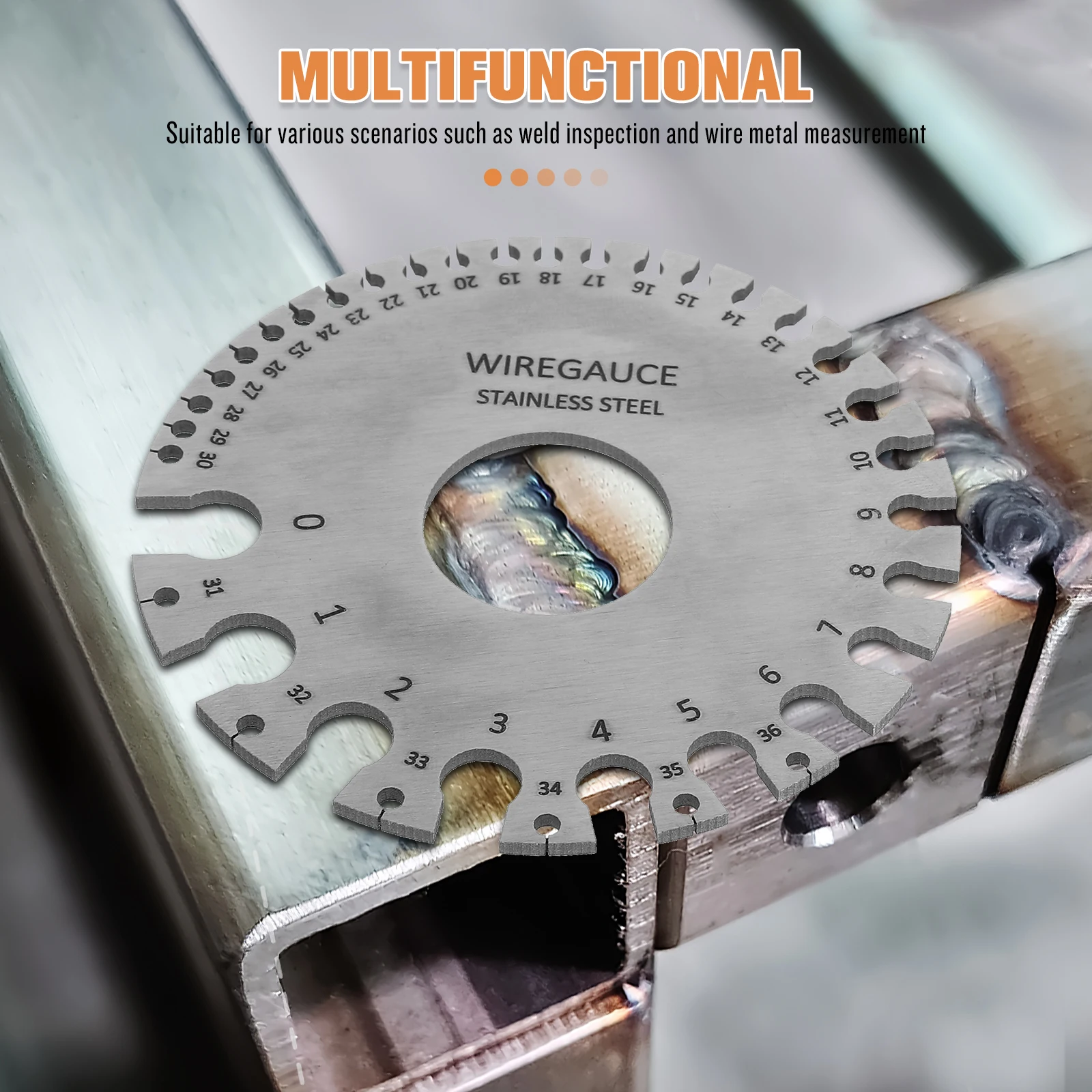 

2Pcs Stainless Steel Welding Inspection Gauge Multi Functional Wire Diameter Measuring Tool Metal Thickness Gauge