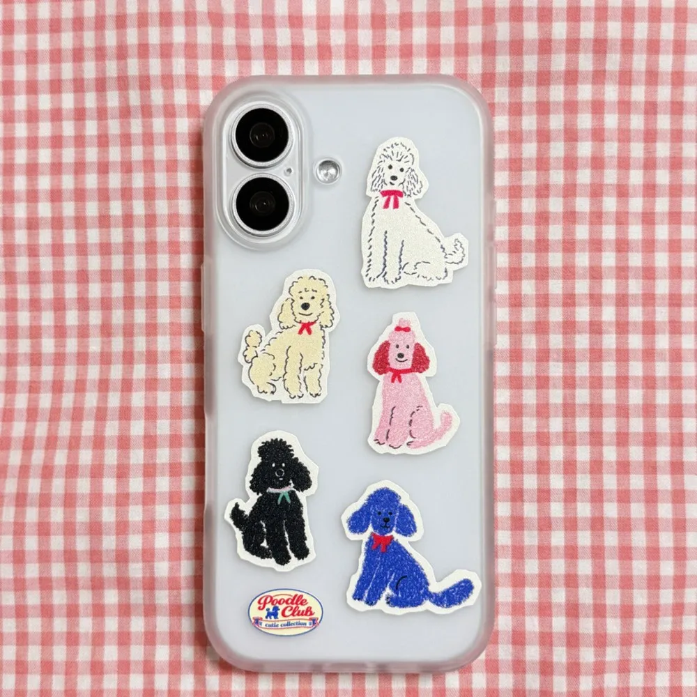 Cute Dog Stickers Phone Case For Samsung Galaxy S26 S25 S24 S23 S22 S21 S20 FE Note20 Note10 Edge Plus Ultra Lite 5G Clear Cover