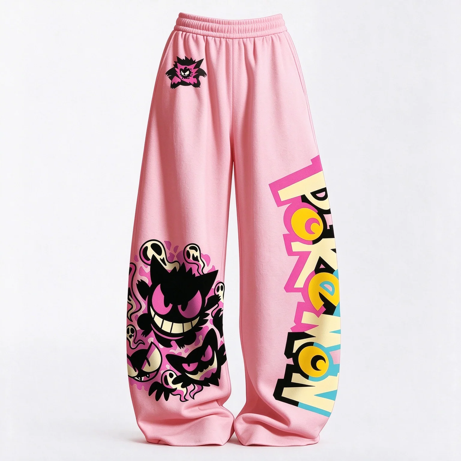 2026 Anime Pokémon Series Wide Leg Pants Men Women Breathable Comfortable Loose Fashionable Pants Streetwear Adults Children