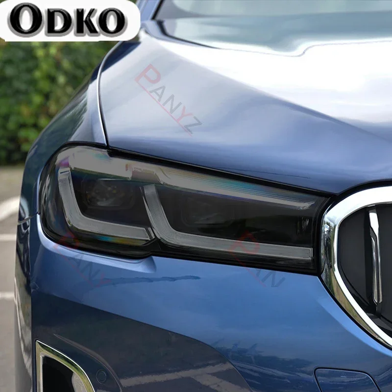 

Для BMW 5 серии Facelift G30 G31 2020 2021, защитная пленка для фар автомобиля, передняя фара, прозрачный черный защитный ТПУ
